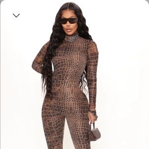 Sexy in Snake Mesh Jumpsuit